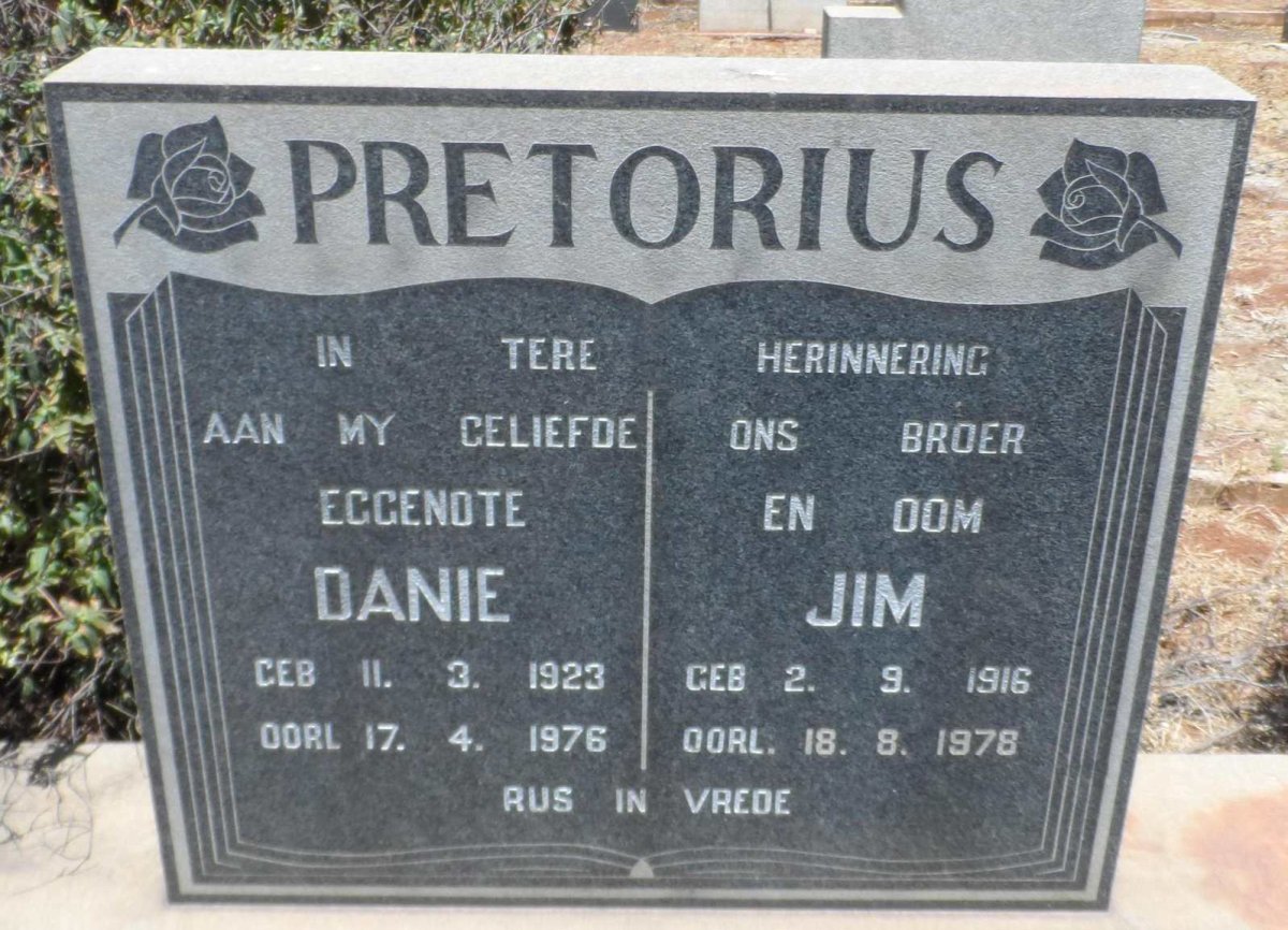 PRETORIUS Jim 1916-1978 :: PRETORIUS Danie 1923-1976