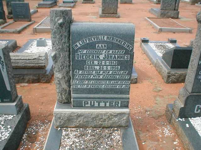 PUTTER Diederik Johannes 1913-1950