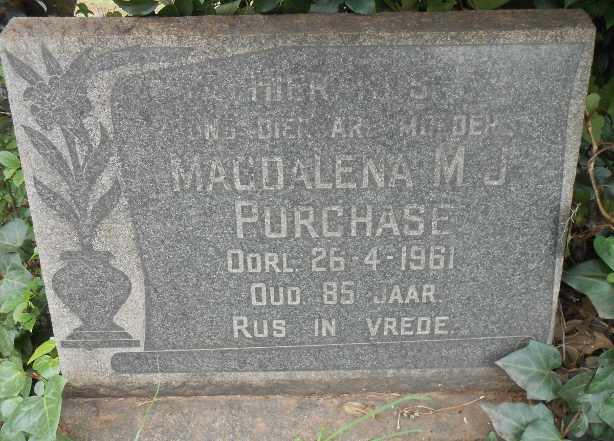 PURCHASE Magdalena M. J. -1961