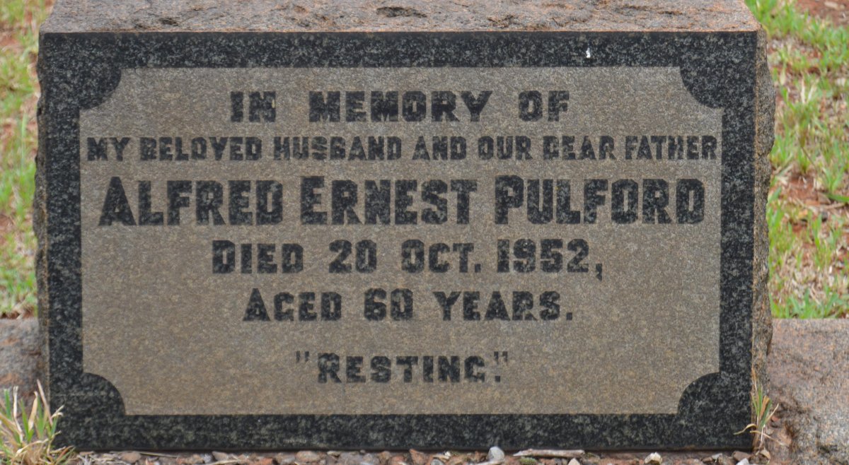 PULFORD Alfred Ernest -1952