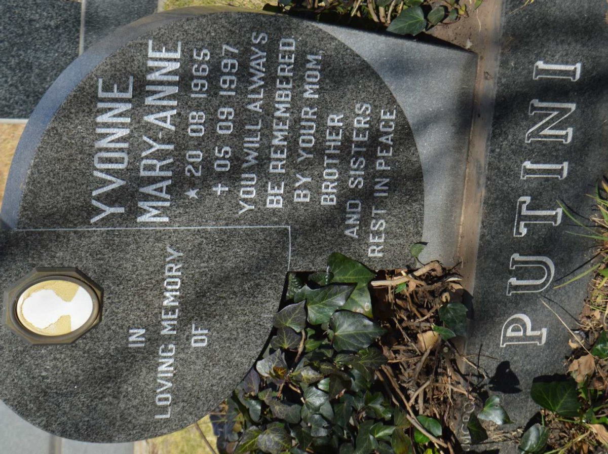 PUTINI Yvonne Mary-Anne 1965-1997