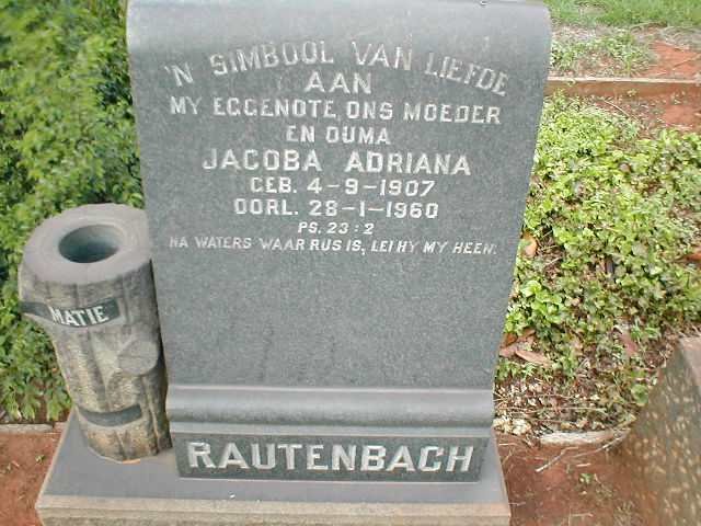 RAUTENBACH Jacoba Adriana 1907-1960