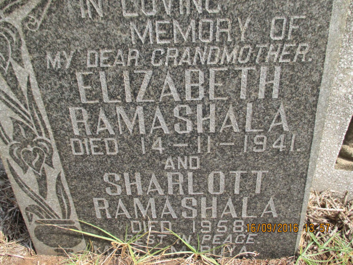 RAMASHALA Elizabeth -1941 :: RAMASHALA Sharlott -1958
