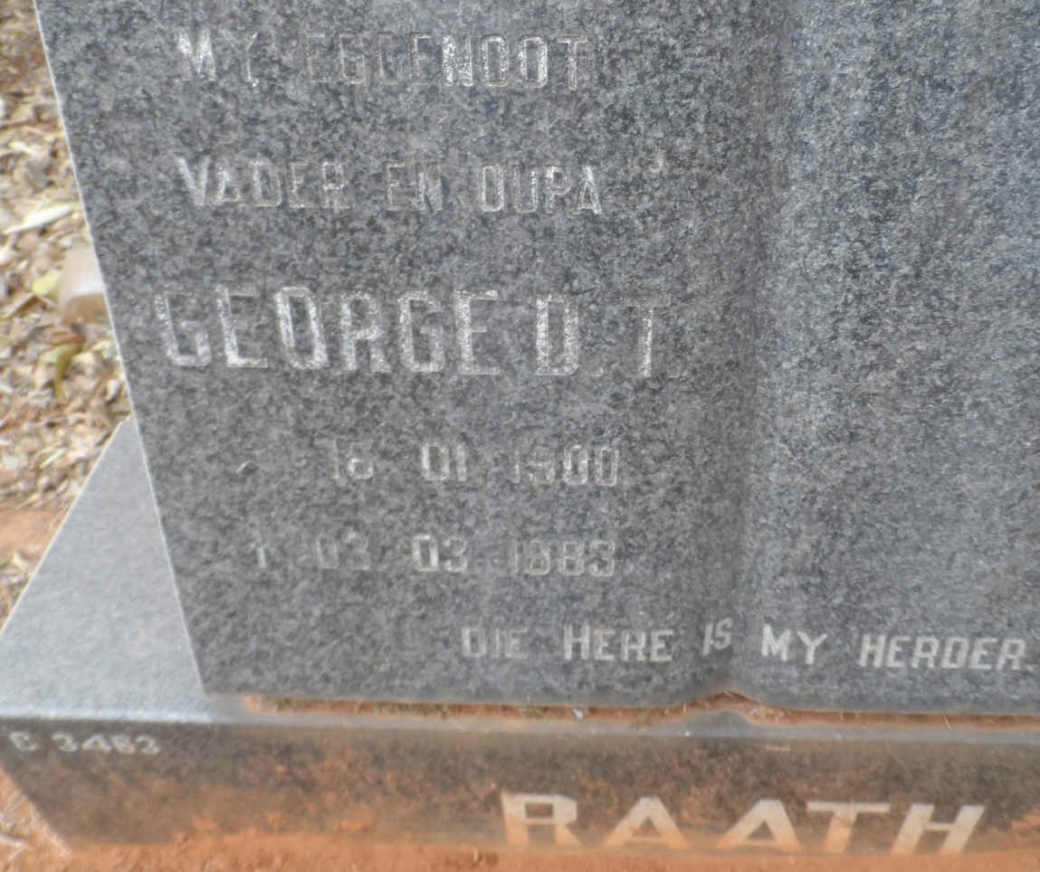 RAATH George D.T. 1900-1983