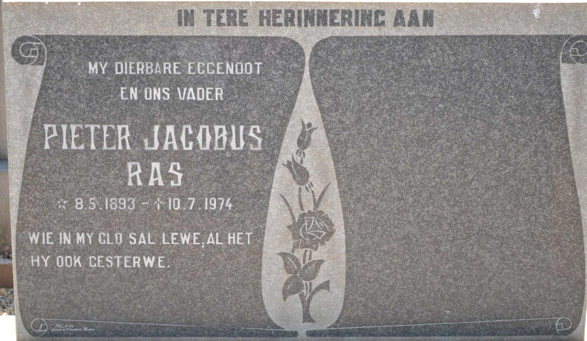 RAS Pieter Jacobus 1893-1974