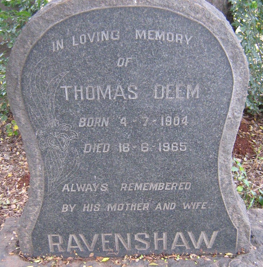 RAVENSHAW Thomas Deem 1904-1965