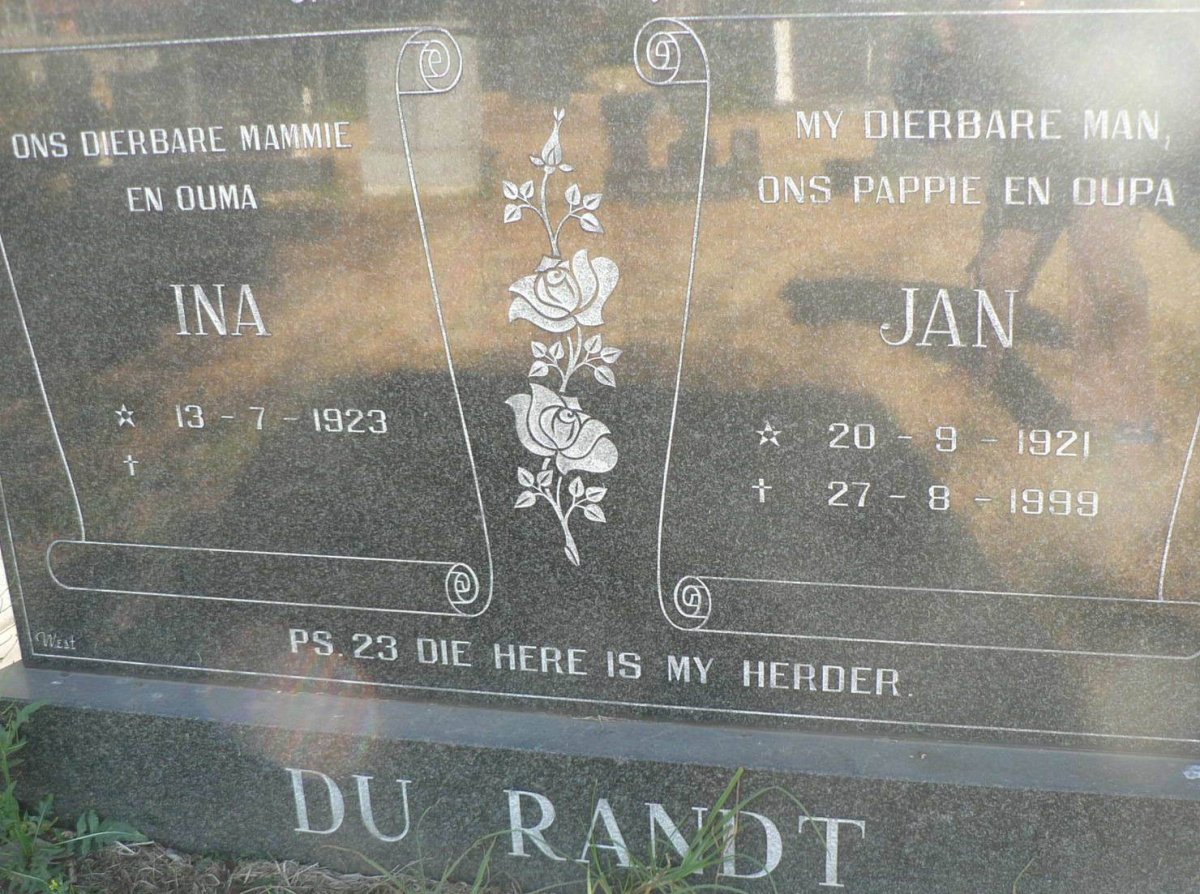 RANDT Jan, du 1921-1999 &amp; Ina 1923-