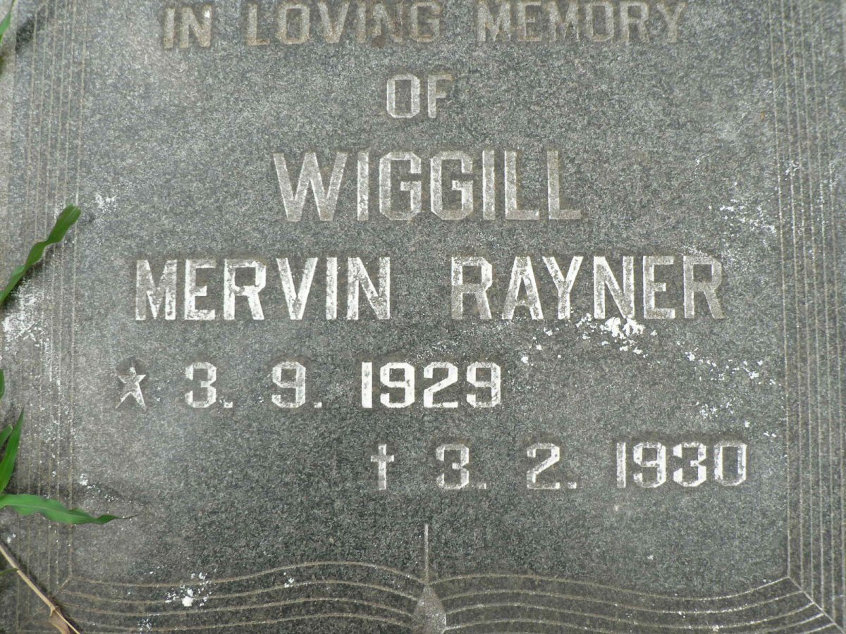 RAYNER Wiggill Mervin 1929-1930