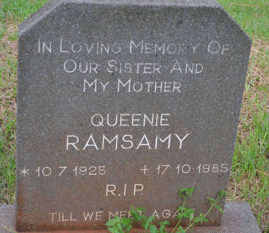 RAMSAMY Queenie 1925-1985