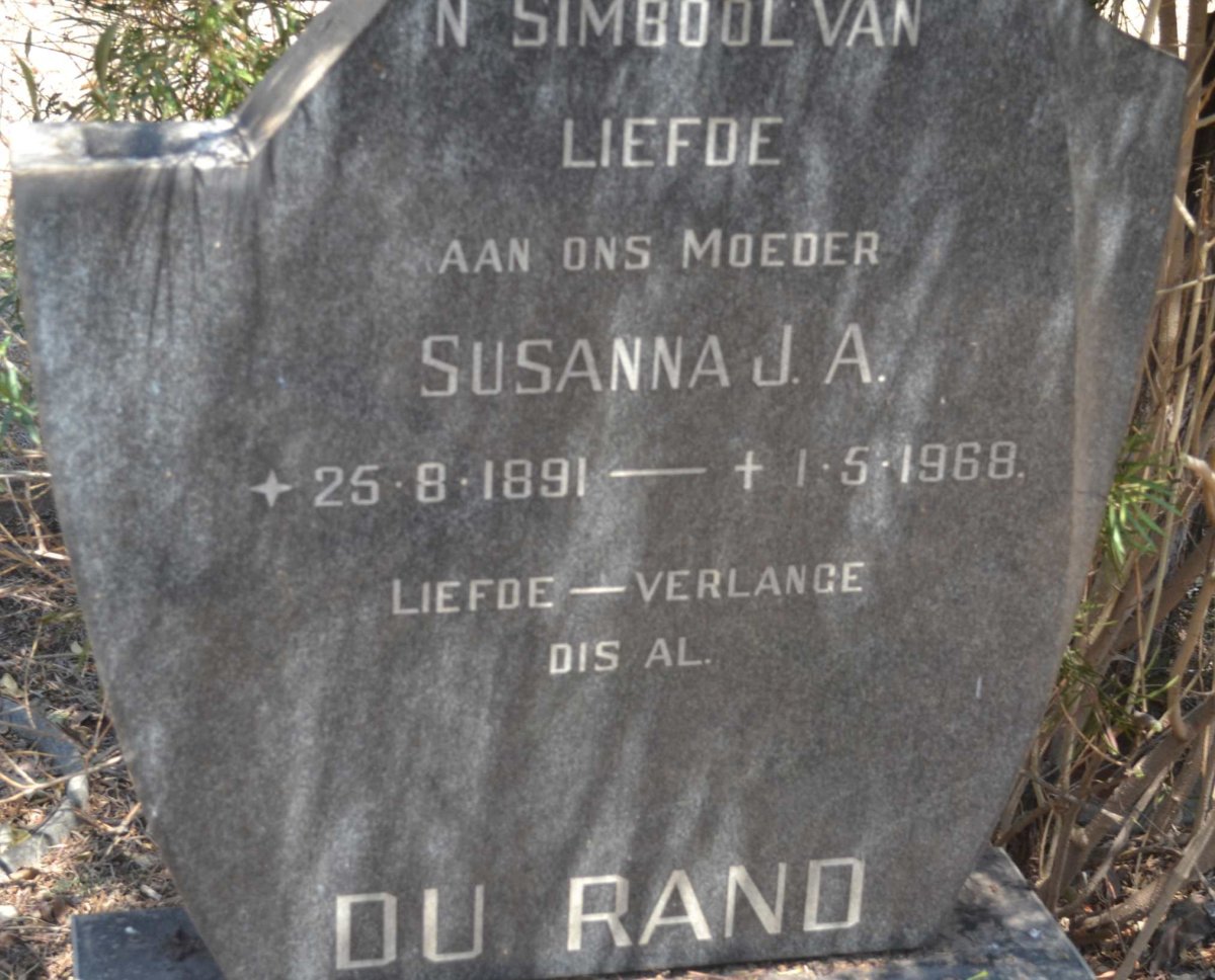 RAND Susanna J.A., du 1891-1968