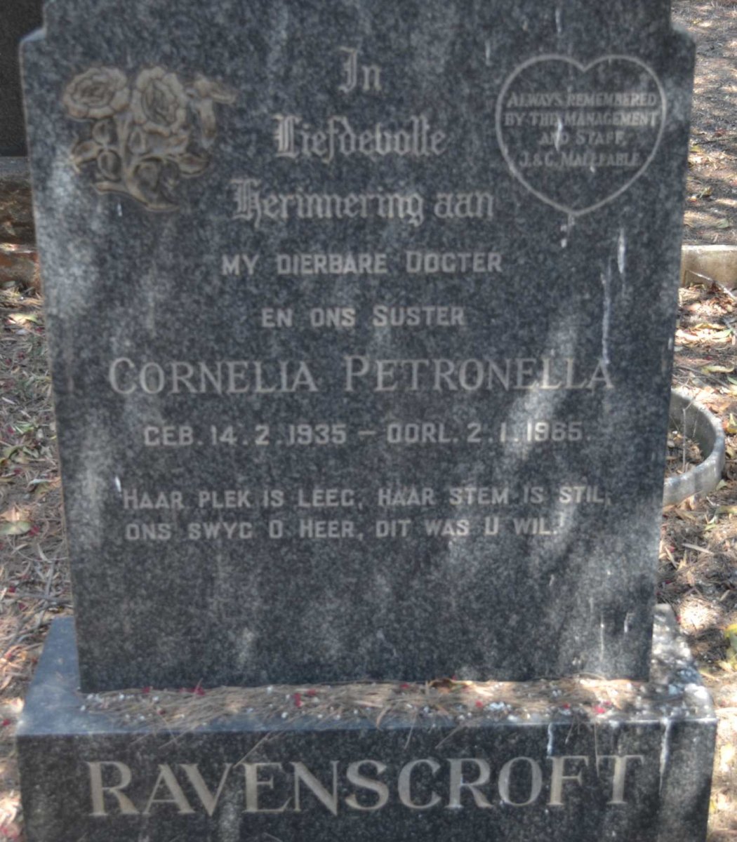RAVENSCROFT Cornelia Petronella 1935-1965