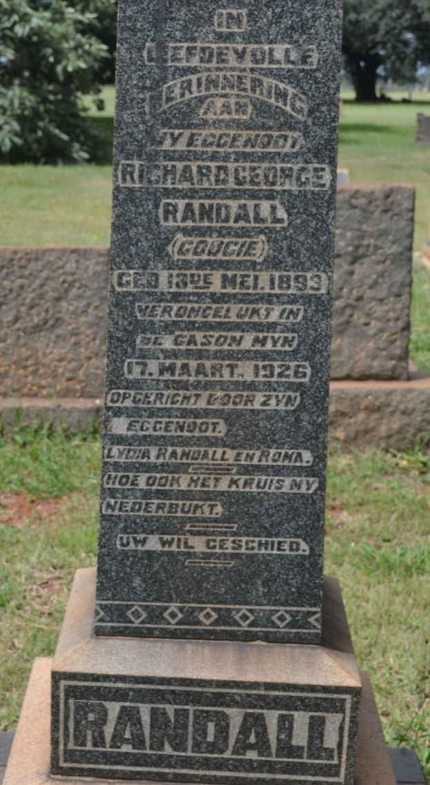 RANDALL Richard George 1893-1926