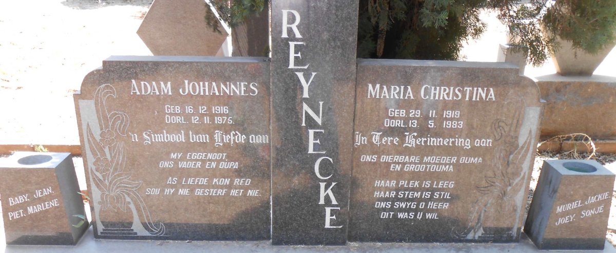 REYNECKE Adam Johannes 1916-1975 &amp; Maria Christina 1919-1983