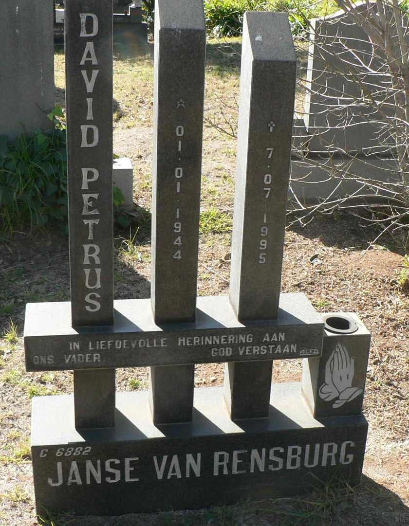 RENSBURG David Petrus, Janse van 1944-1995