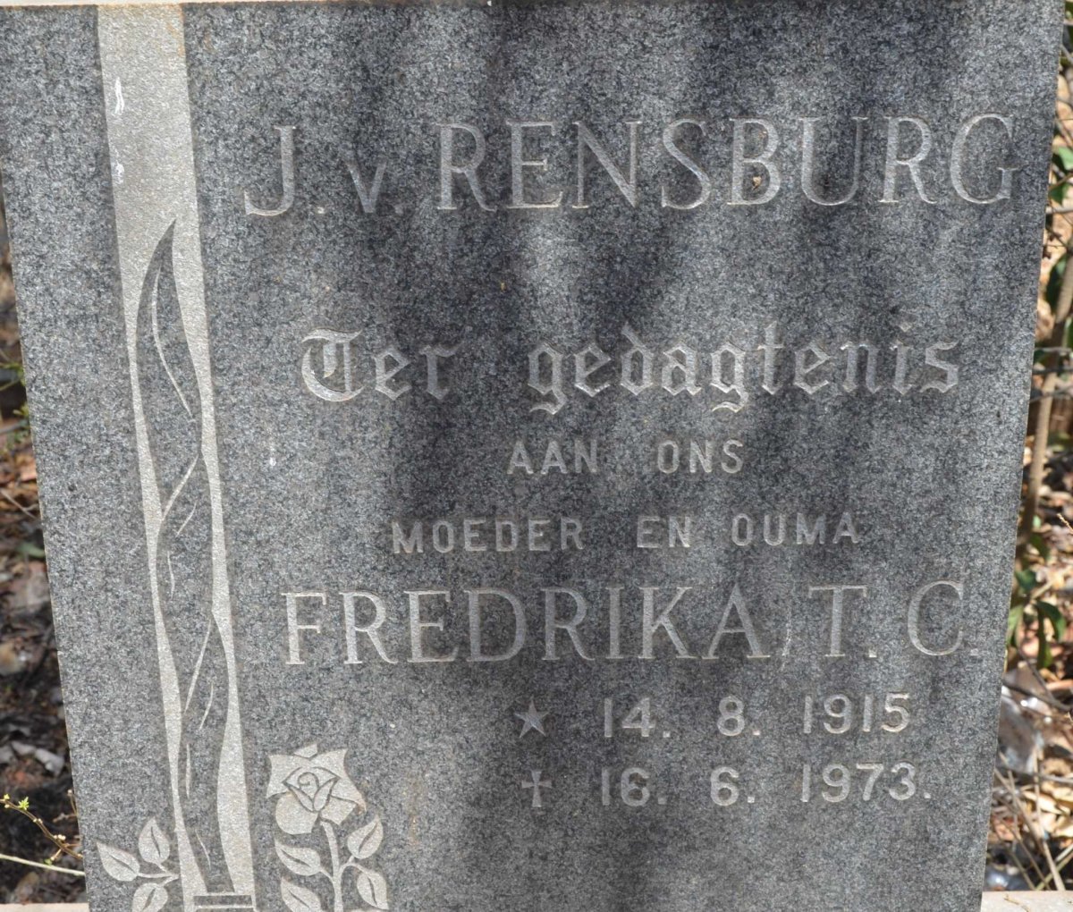 RENSBURG Fredrika T.C., J.v. 1915-1973
