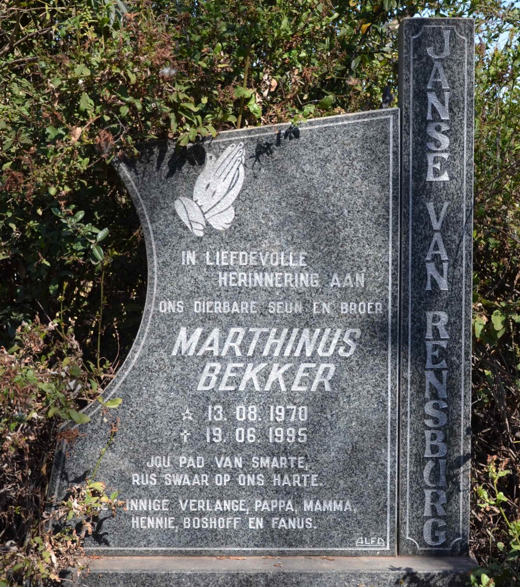 RENSBURG Marthinus Bekker, Janse van 1970-1995