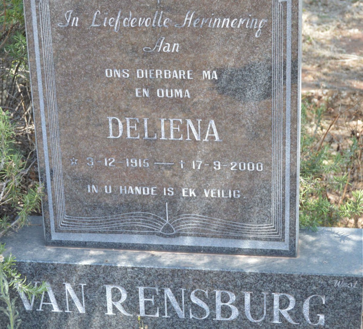 RENSBURG Deliena, van 1915-2000