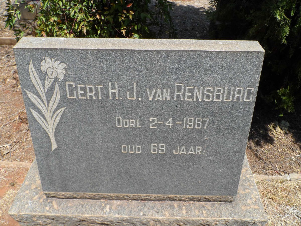 RENSBURG Gert H.J., van -1967