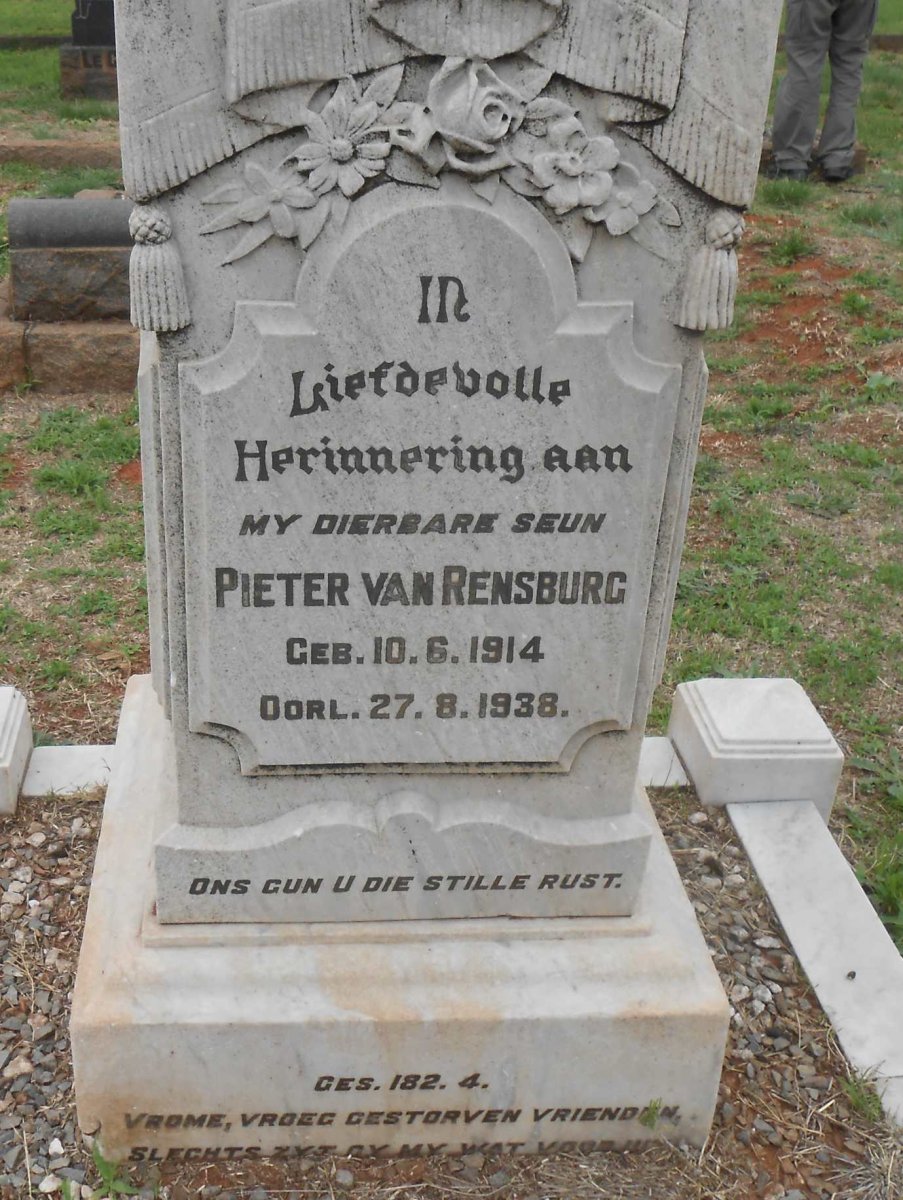RENSBURG Pieter, van 1914-1938
