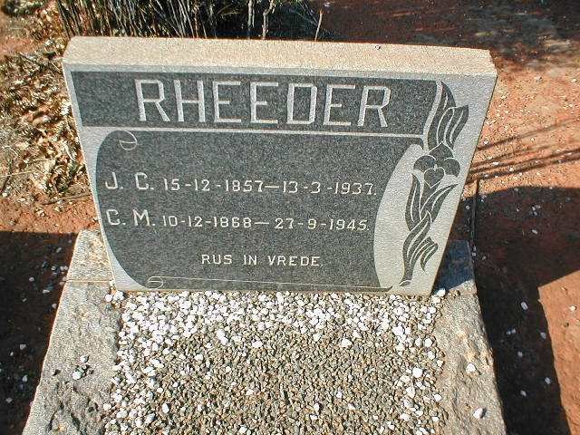 RHEEDER J.C. 1857-1937  &amp; C.M. 1868-1945
