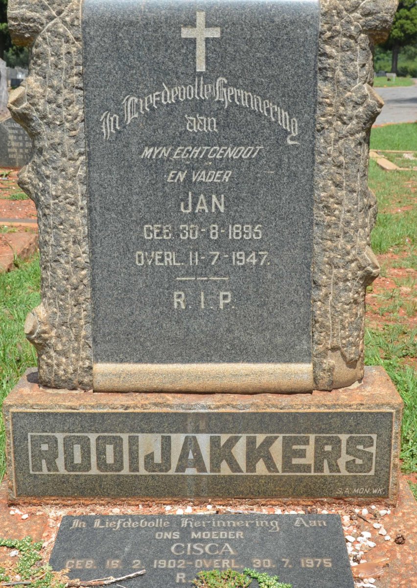 ROOIJAKKERS Jan 1895-1947 &amp; Ciska 1902-1975