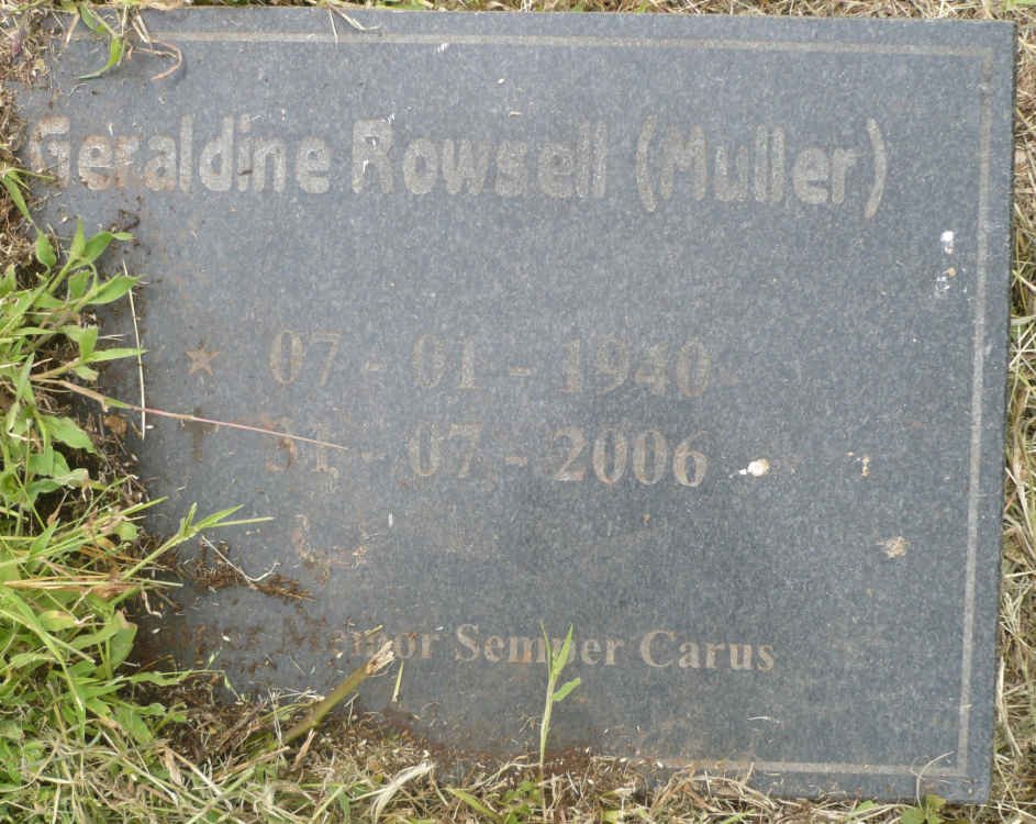 ROWSELL Geraldine nee MULLER 1940-2006