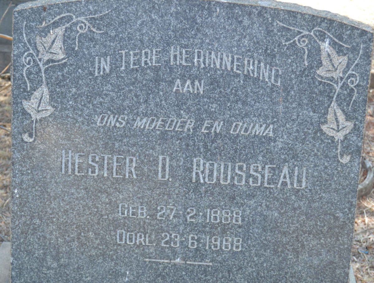 ROUSSEAU Hester D. 1888-1968