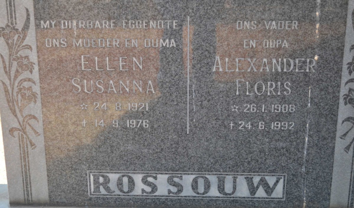 ROSSOUW Alexander Floris 1908-1992 &amp; Ellen Susanna 1921-1976