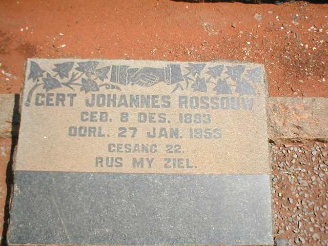 ROSSOUW Gert Johannes 1893-1953