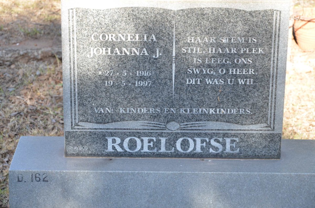 ROELOFSE Cornelia Johanna J. 1916-1997