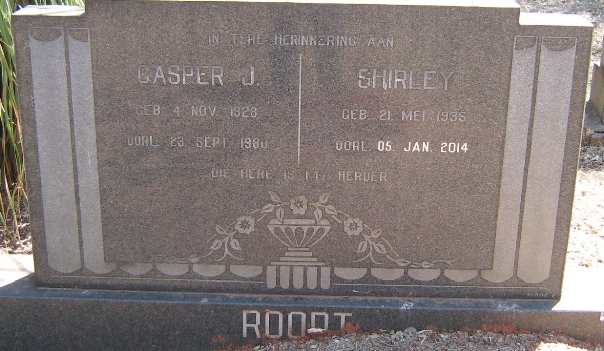 ROODT Casper J. 1928-1980 &amp; Shirley 1935-2014