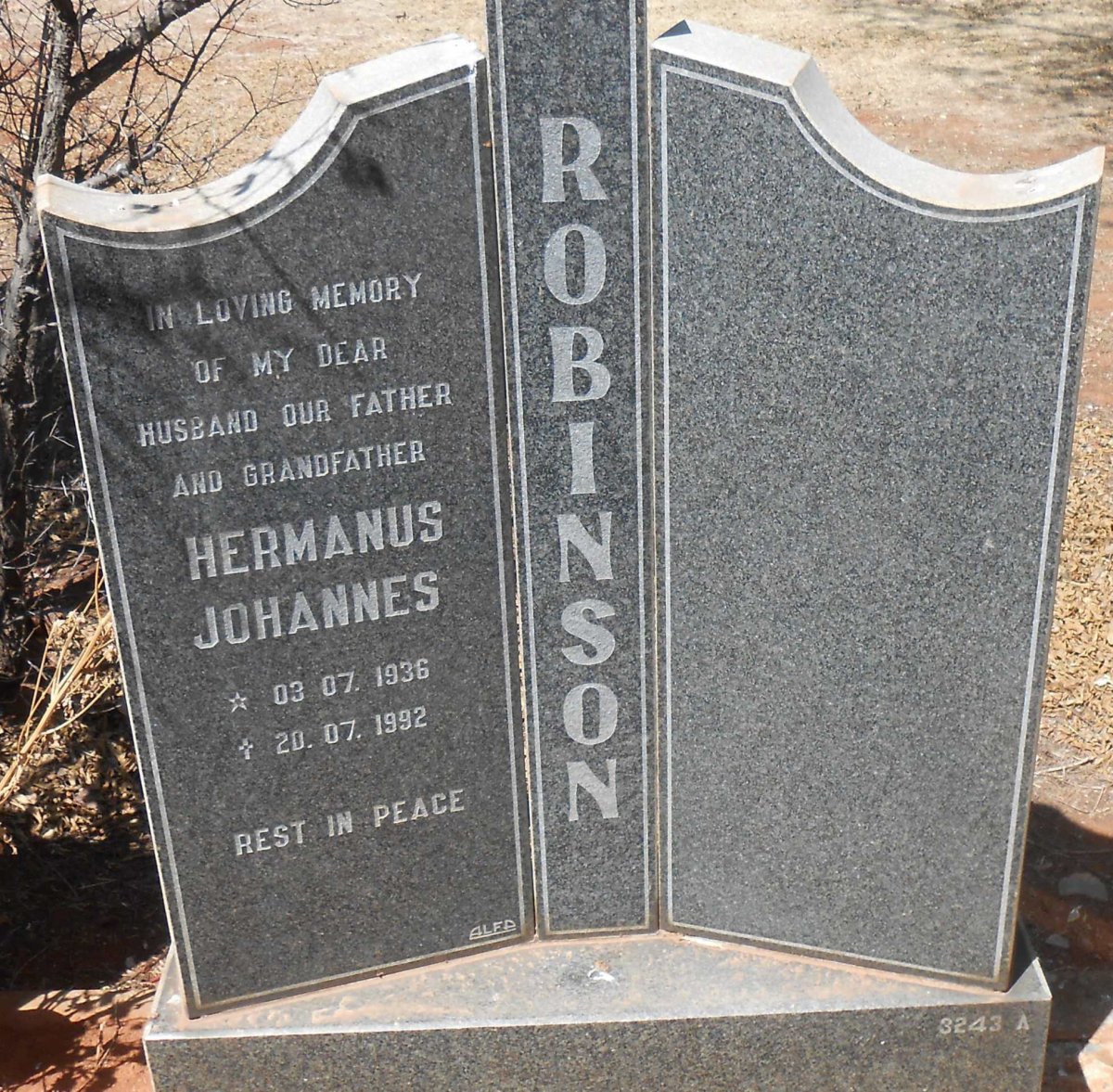 ROBINSON Hermanus Johannes 1936-1992