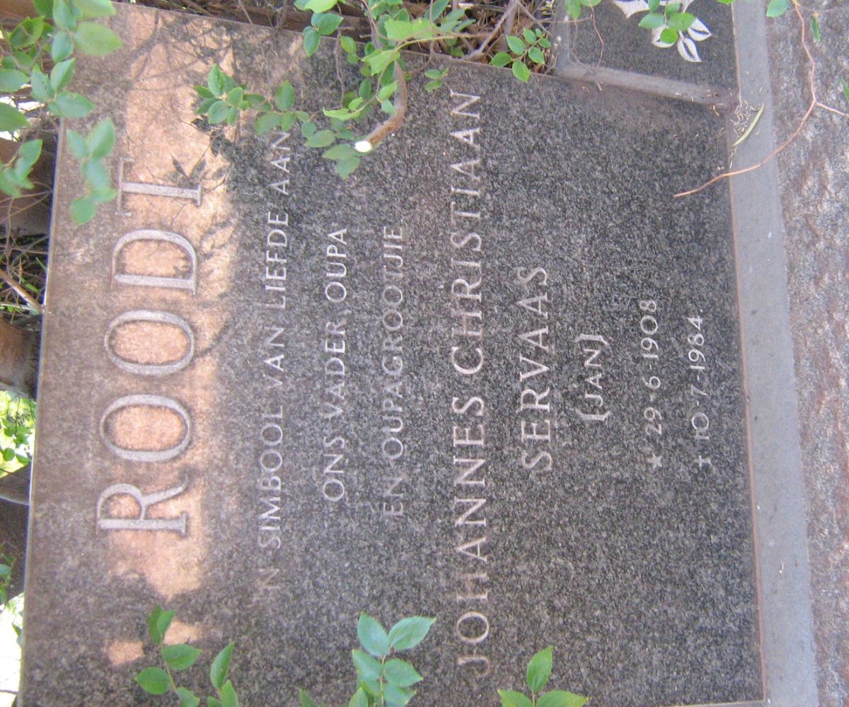 ROODT Johannes Christiaan Servaas 1908-1984