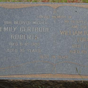ROBERTS William -1953 &amp; Emily Gertrude -1988
