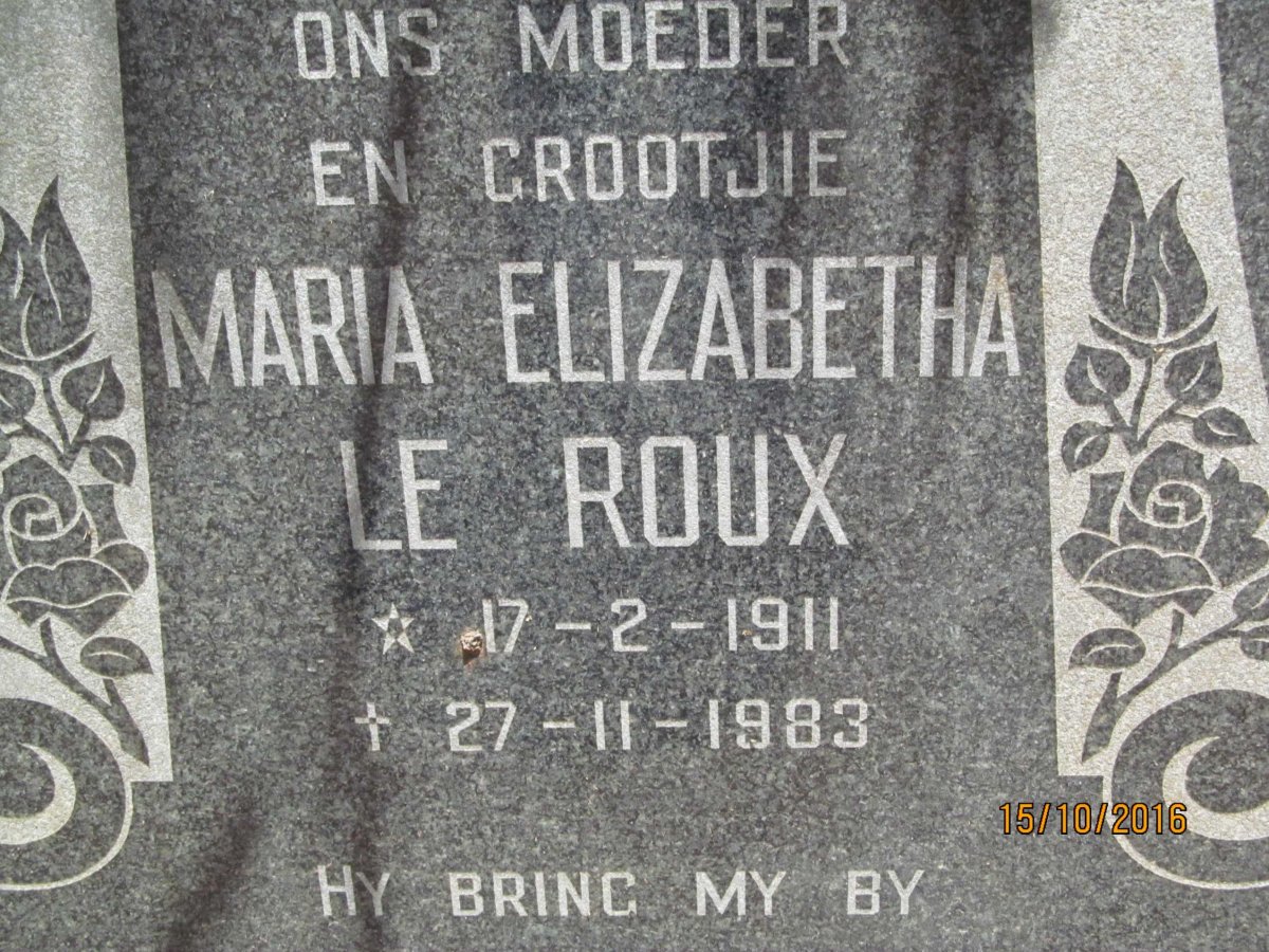 ROUX Maria Elizabetha, le 1911-1983
