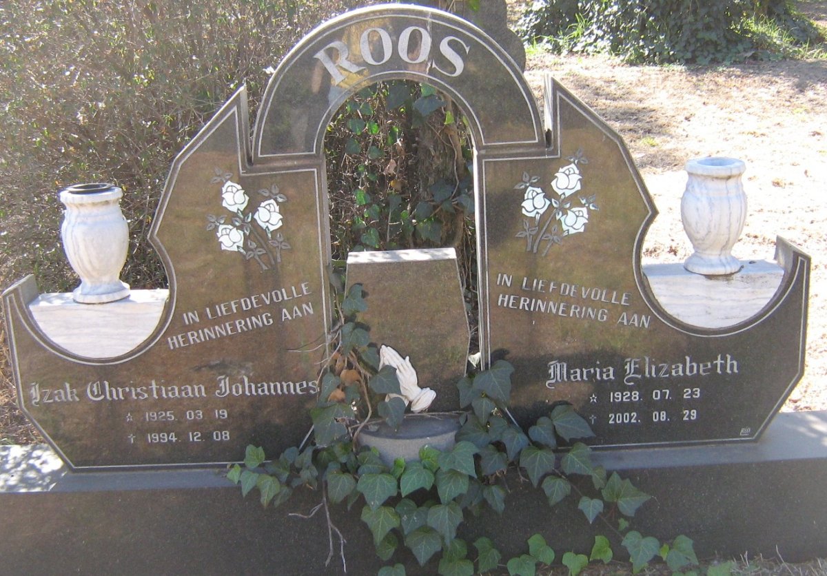 ROOS Izak Christiaan Johannes 1925-1994 &amp; Maria Elizabeth 1928-2002