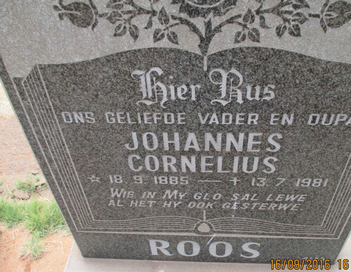 ROOS Johannes Cornelius 1885-1981