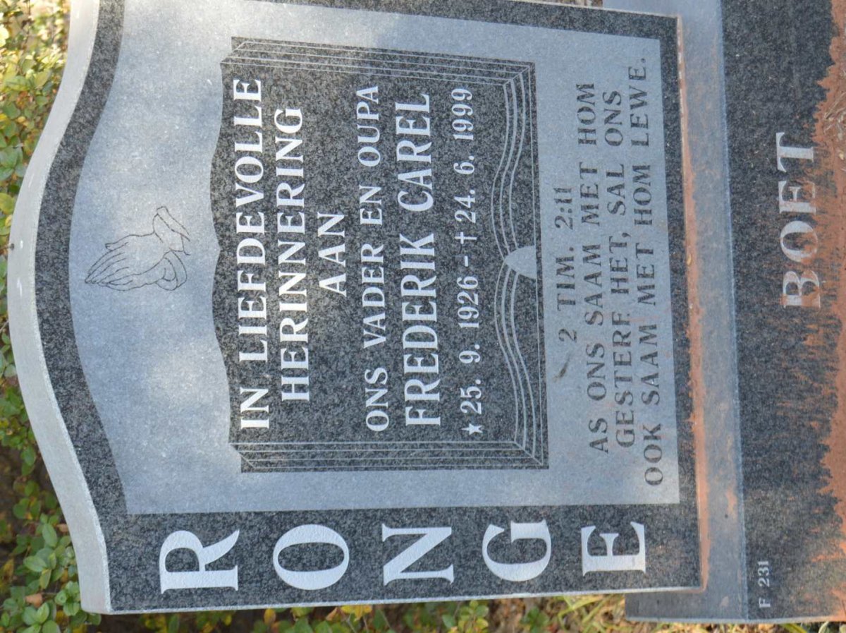 RONGE Frederik Carel 1926-1999