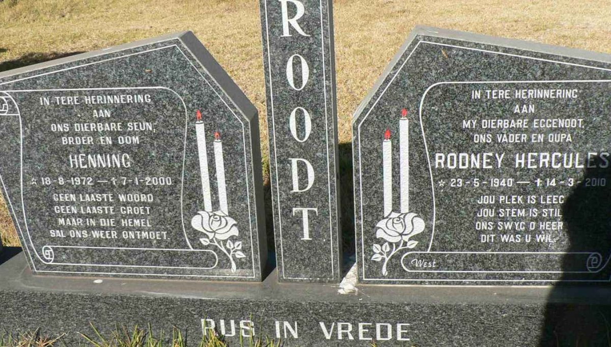 ROODT Rodney Hercules 1940-2010 :: ROODT Henning 1972-2000