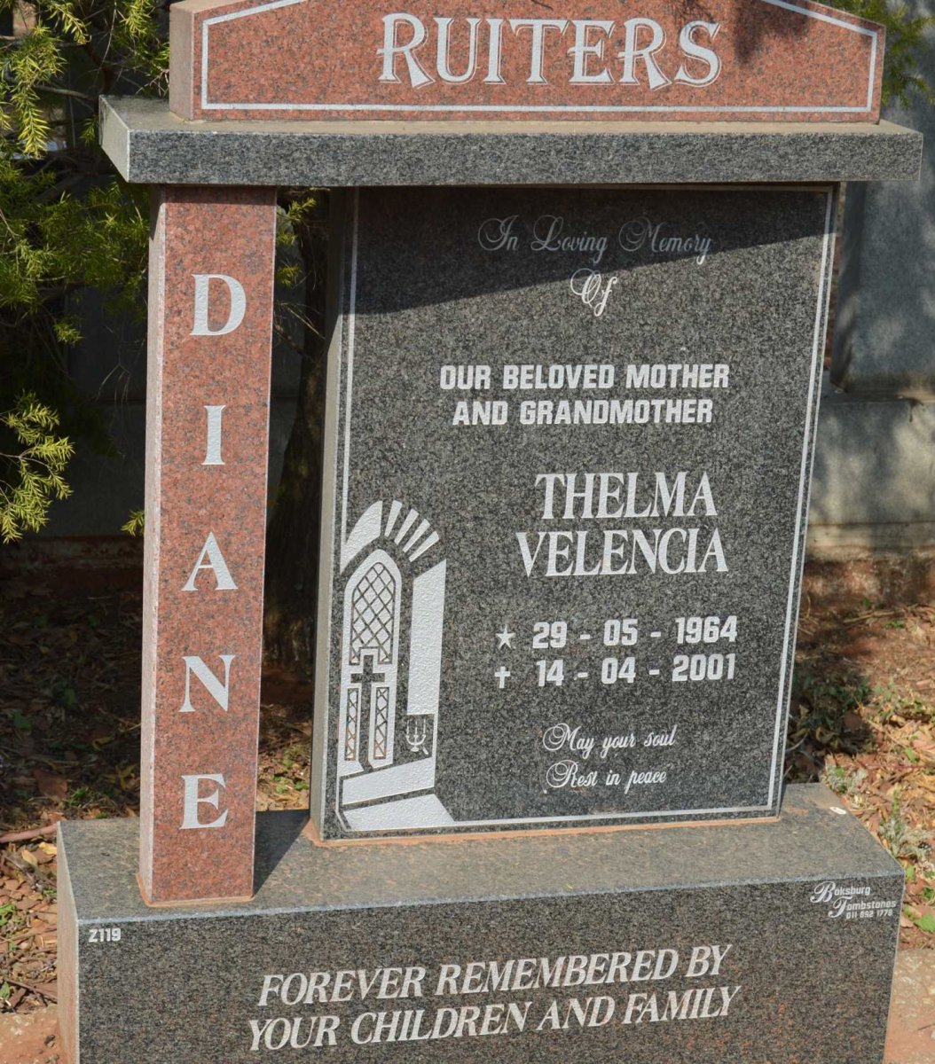 RUITERS Diane Thelma Velencia 1964-2001
