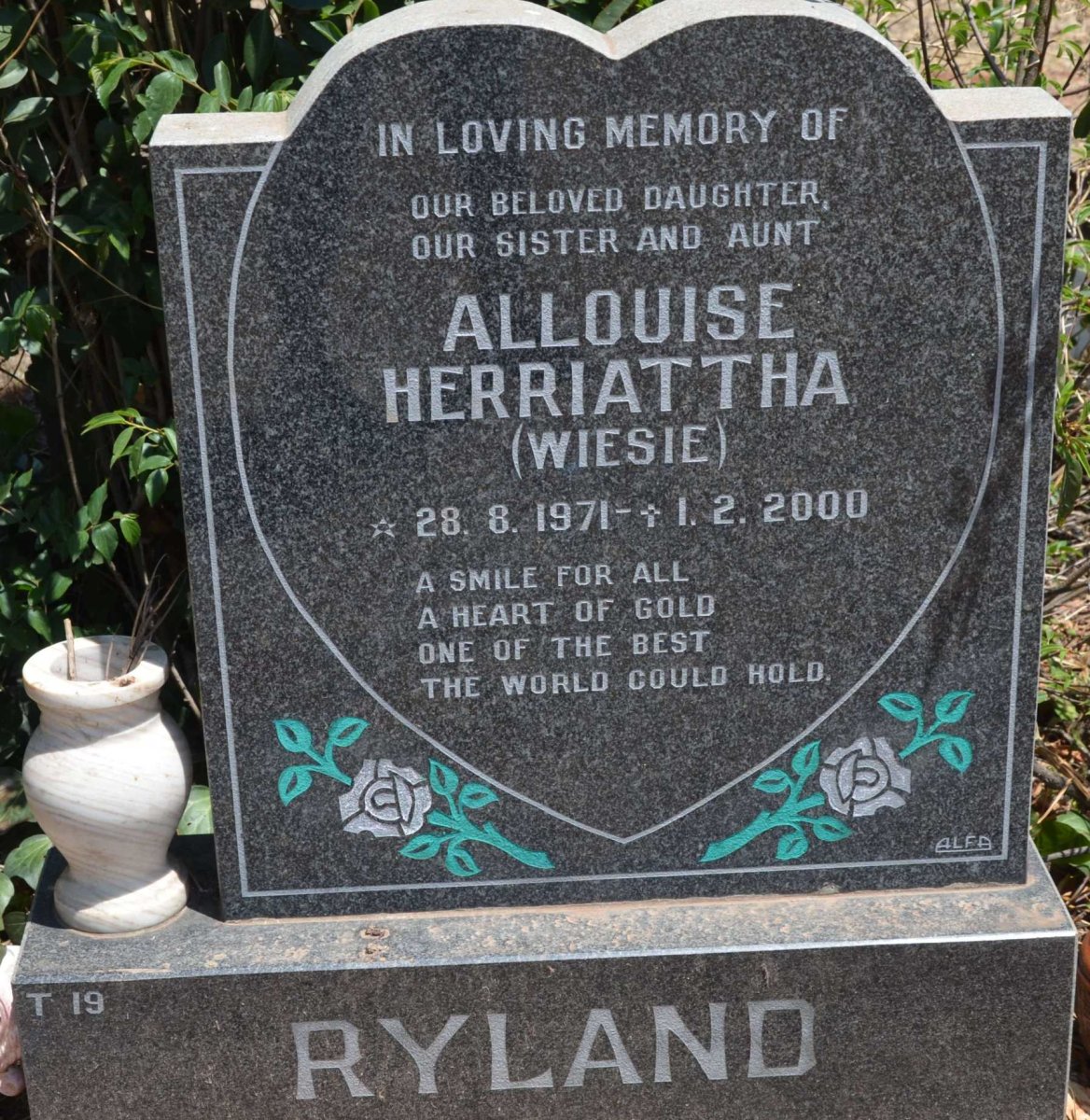 RYLAND Allouise Herriattha 1971-2000