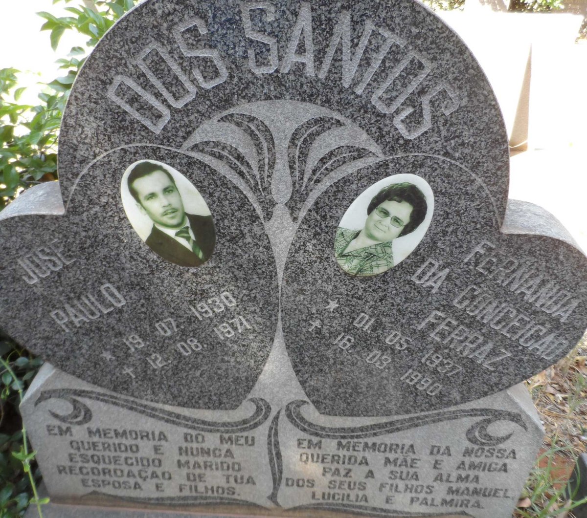 SANTOS Jose Paulo, dos 1930-1971 &amp; Fernanda Da Conceicao Ferraz 1937-1990