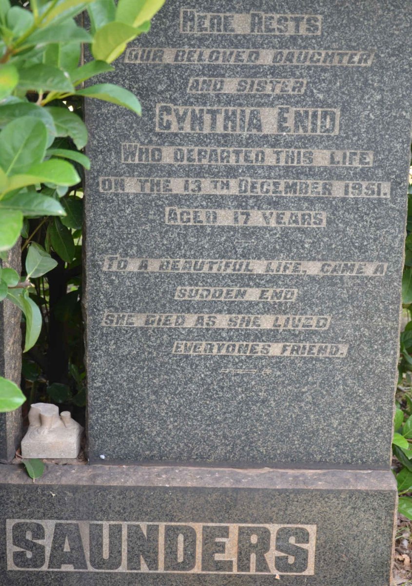 SAUNDERS Cynthia Enid -1951