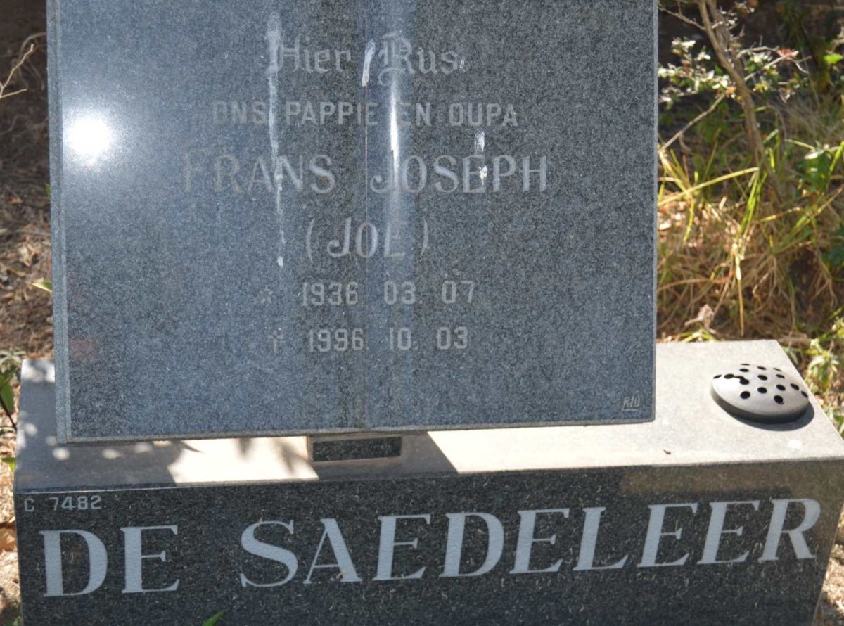 SAEDELEER Frans Joseph, de 1936-1996