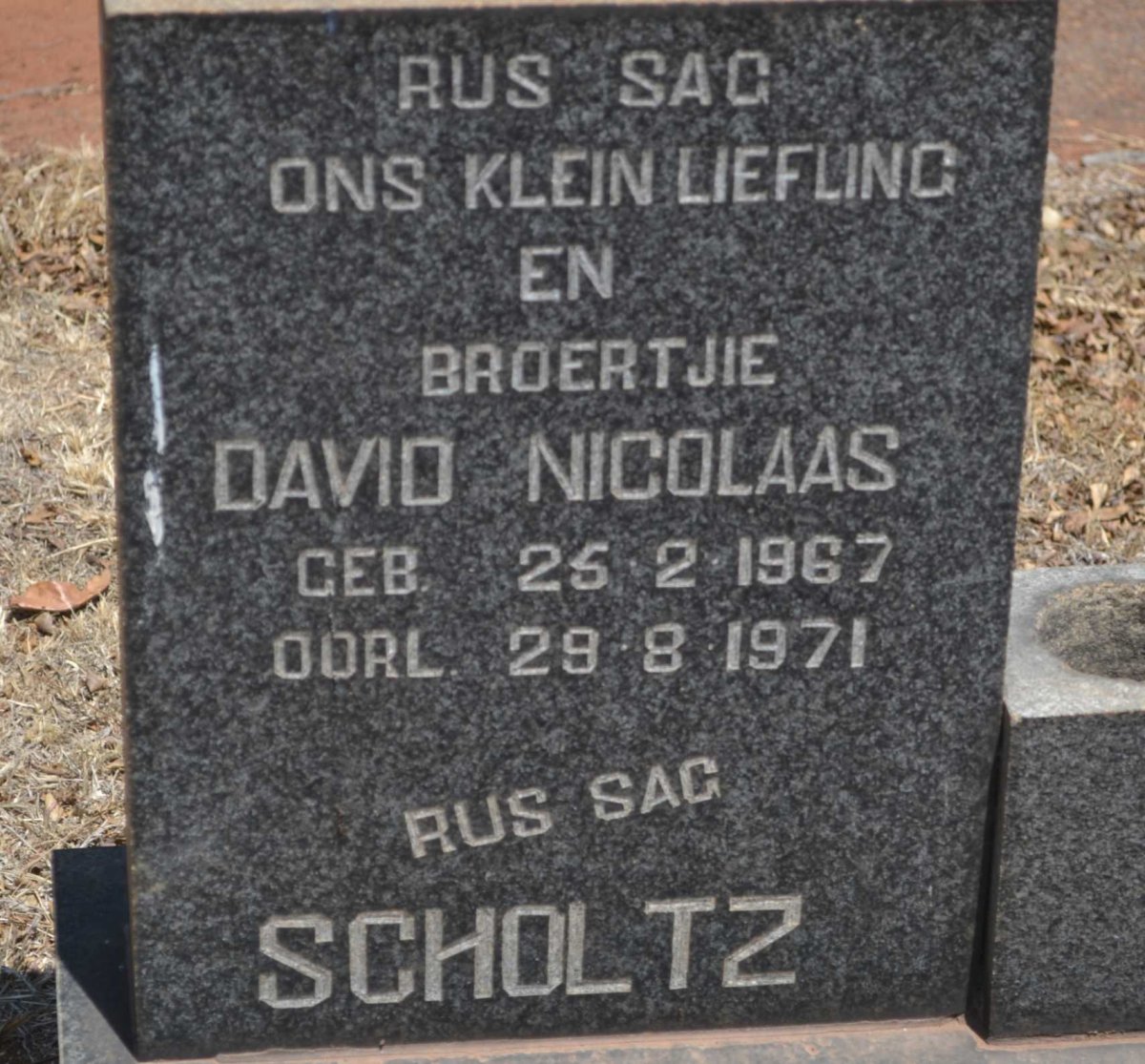 SCHOLTZ David Nicolaas 1967-1971