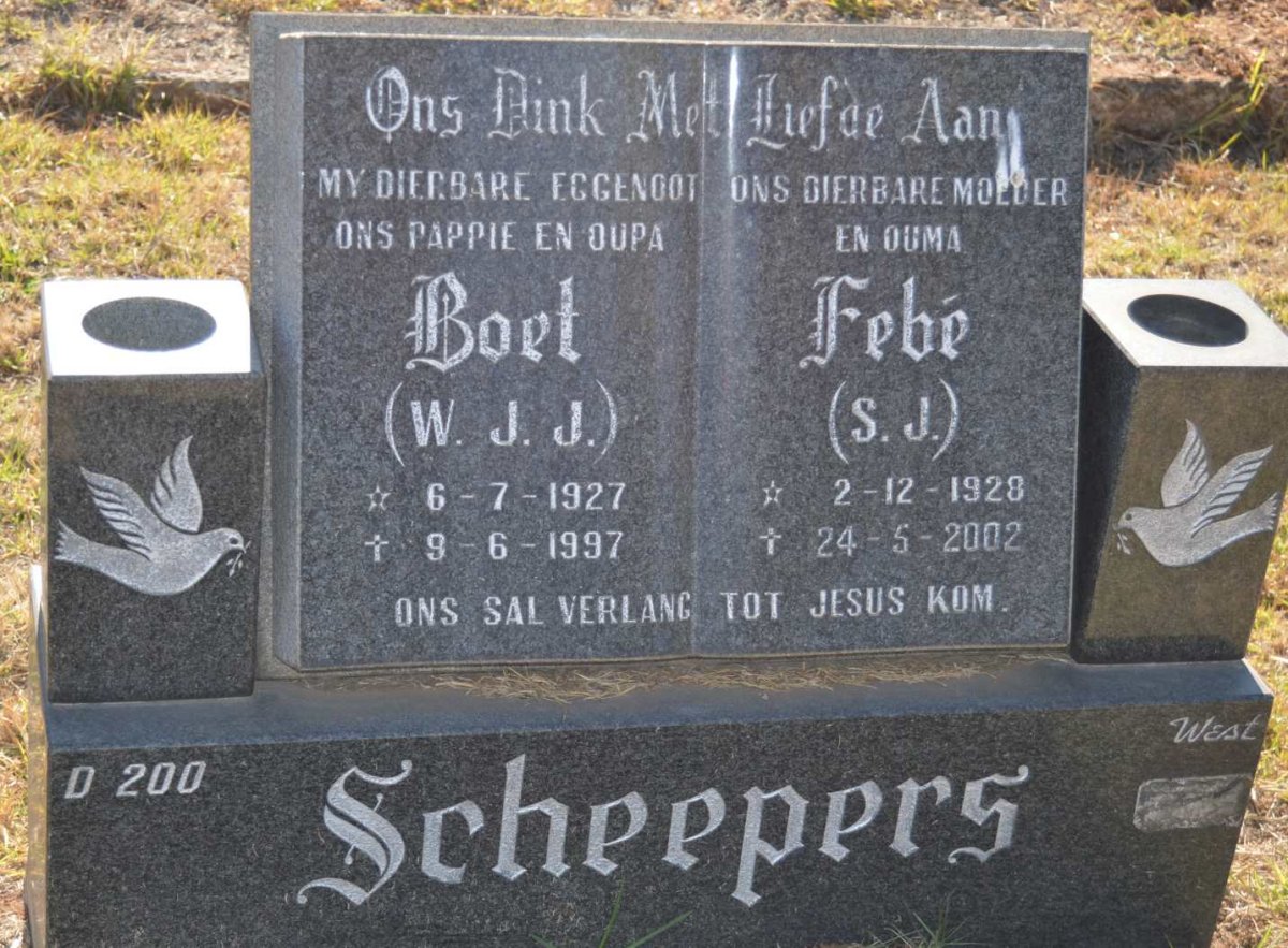 SCHEEPERS W.J.J. 1927-1997 &amp; S.J. 1928-2002