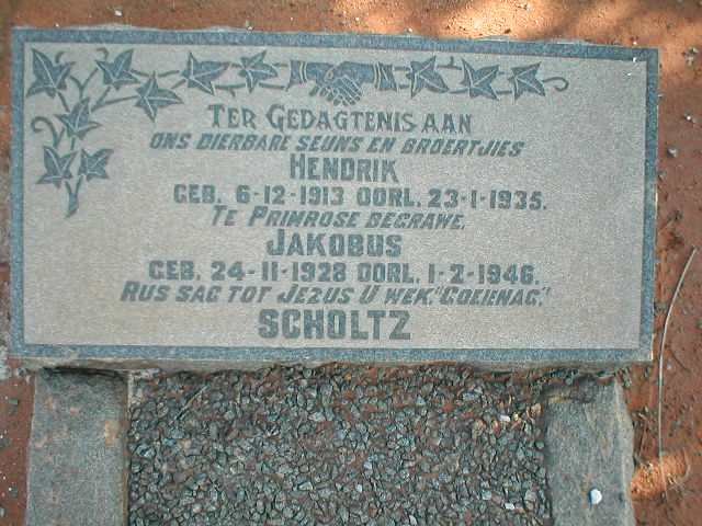SCHOLTZ Hendrik 1913-1935 :: SCHOLTZ Jakobus 1928-1946