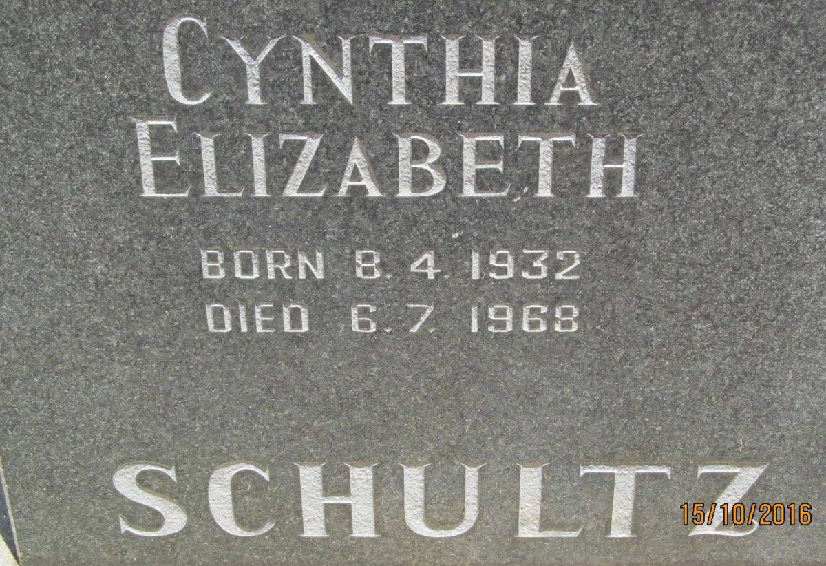 SCHULTZ Cynthia Elizabeth 1932-1968