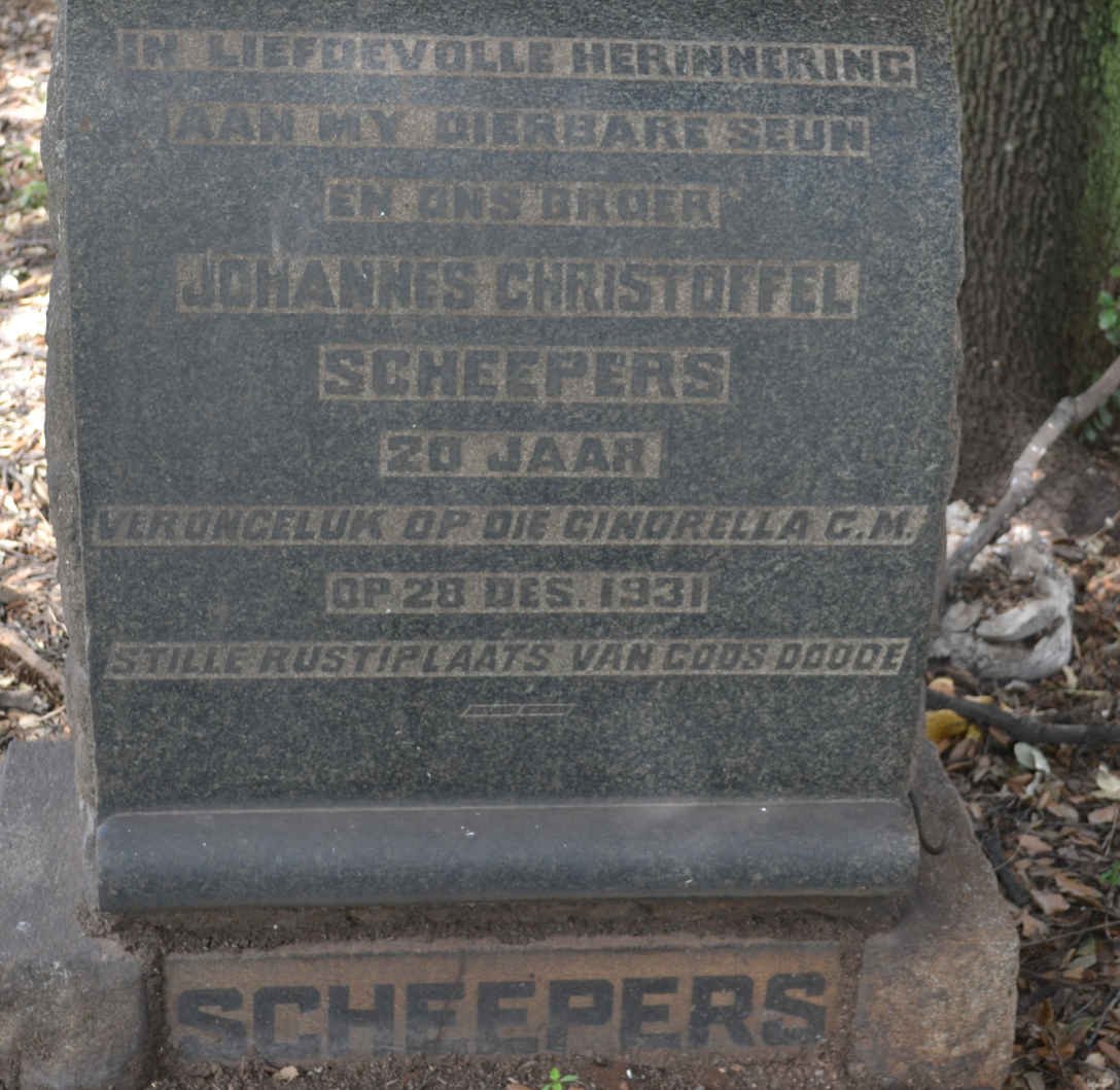 SCHEEPERS Johannes Christoffel -1931