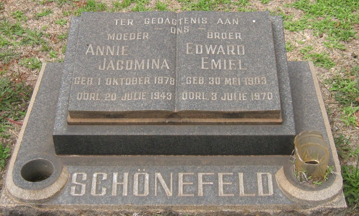 SCHÖNEFELD Annie Jacomina 1878-1943 :: SCHÖNEFELD Edward Emiel 1903-1970